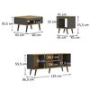 Combo Mons Rack TV + Mesa de Centro + Mesa Lateral Lamina Mel/Grafite