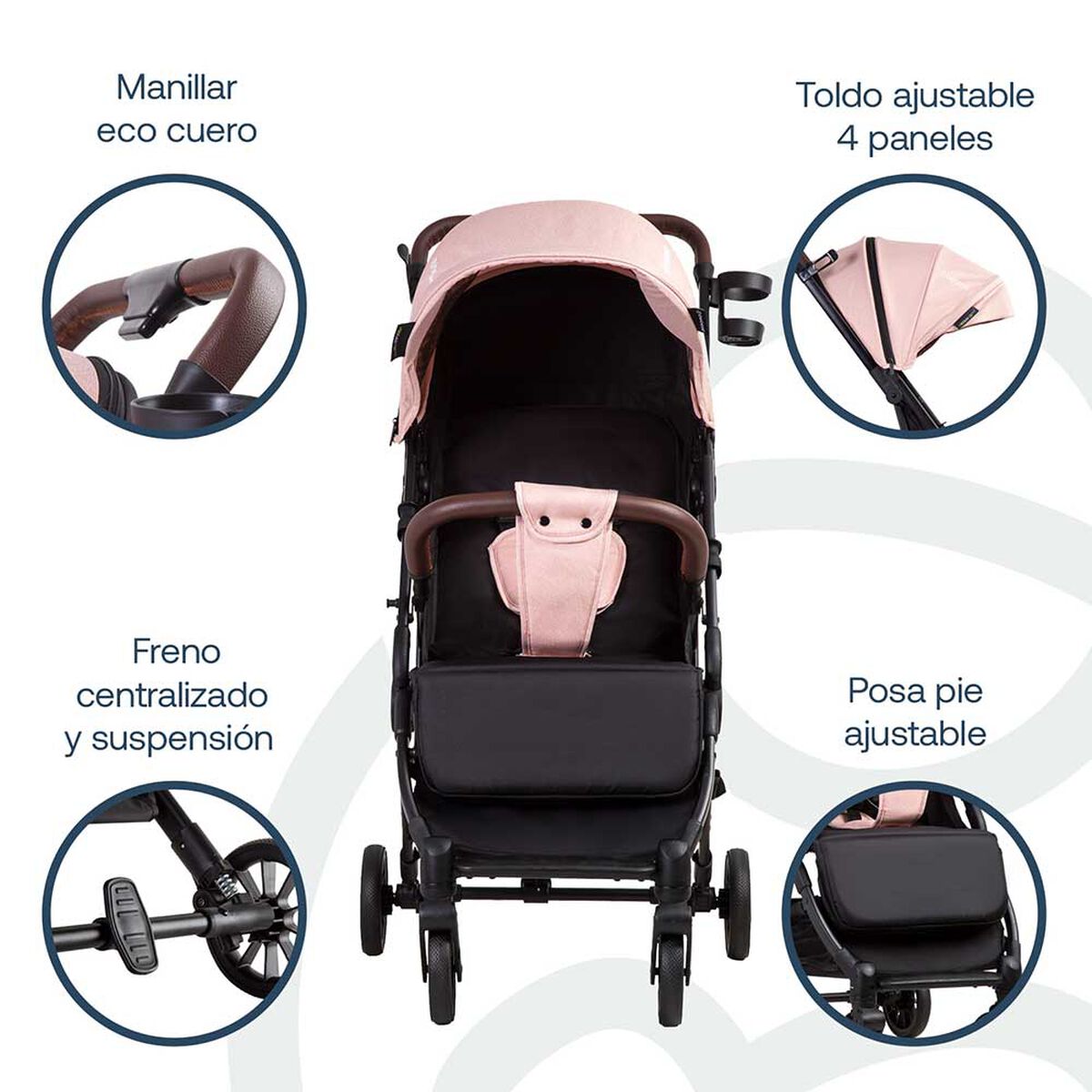 Coche Maleta UltraCompacto Paseo Micro SX Rosa Bebesit