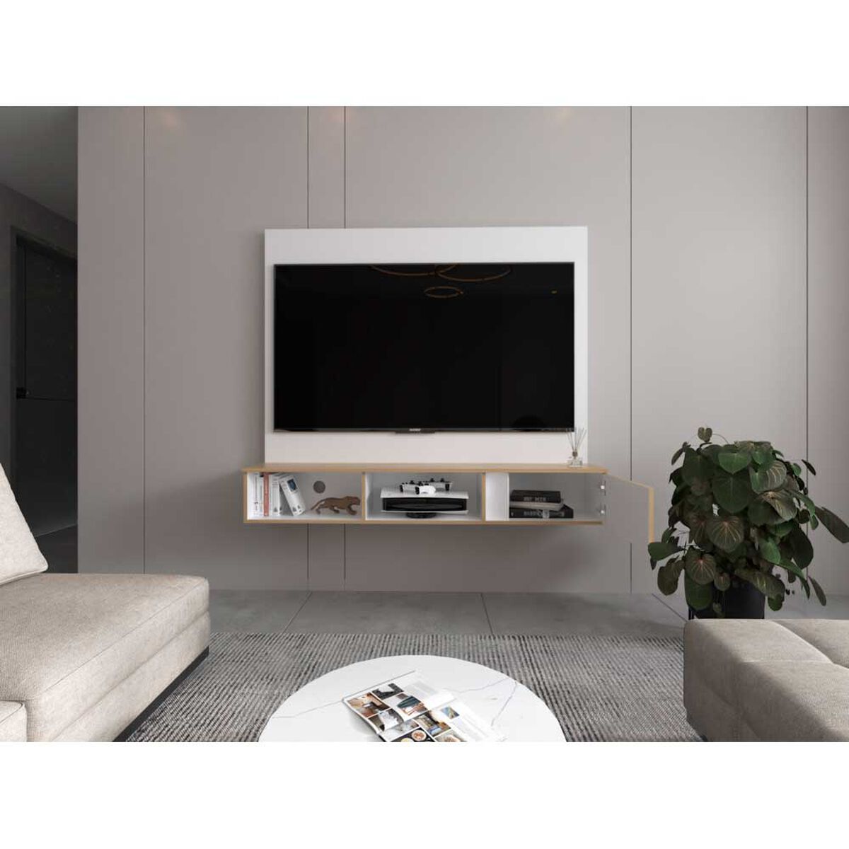 Panel TV TuHome Dassel Hasta 65" Carpi Y Milan
