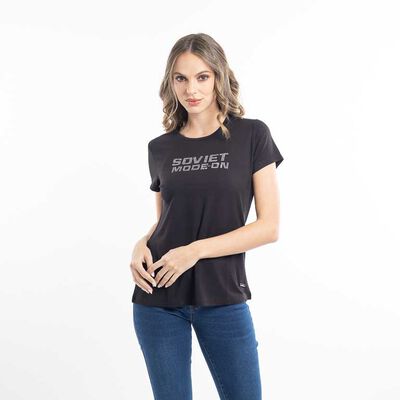 Polera Con Estampado Manga Corta Mujer Soviet