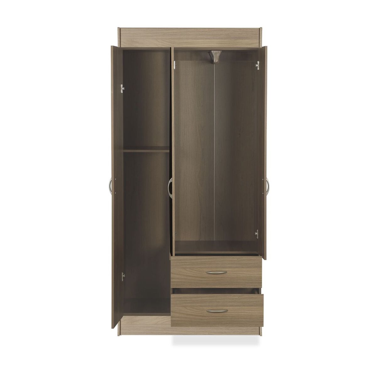 Closet Stanford 3 Puertas 2 Cajones Nogal