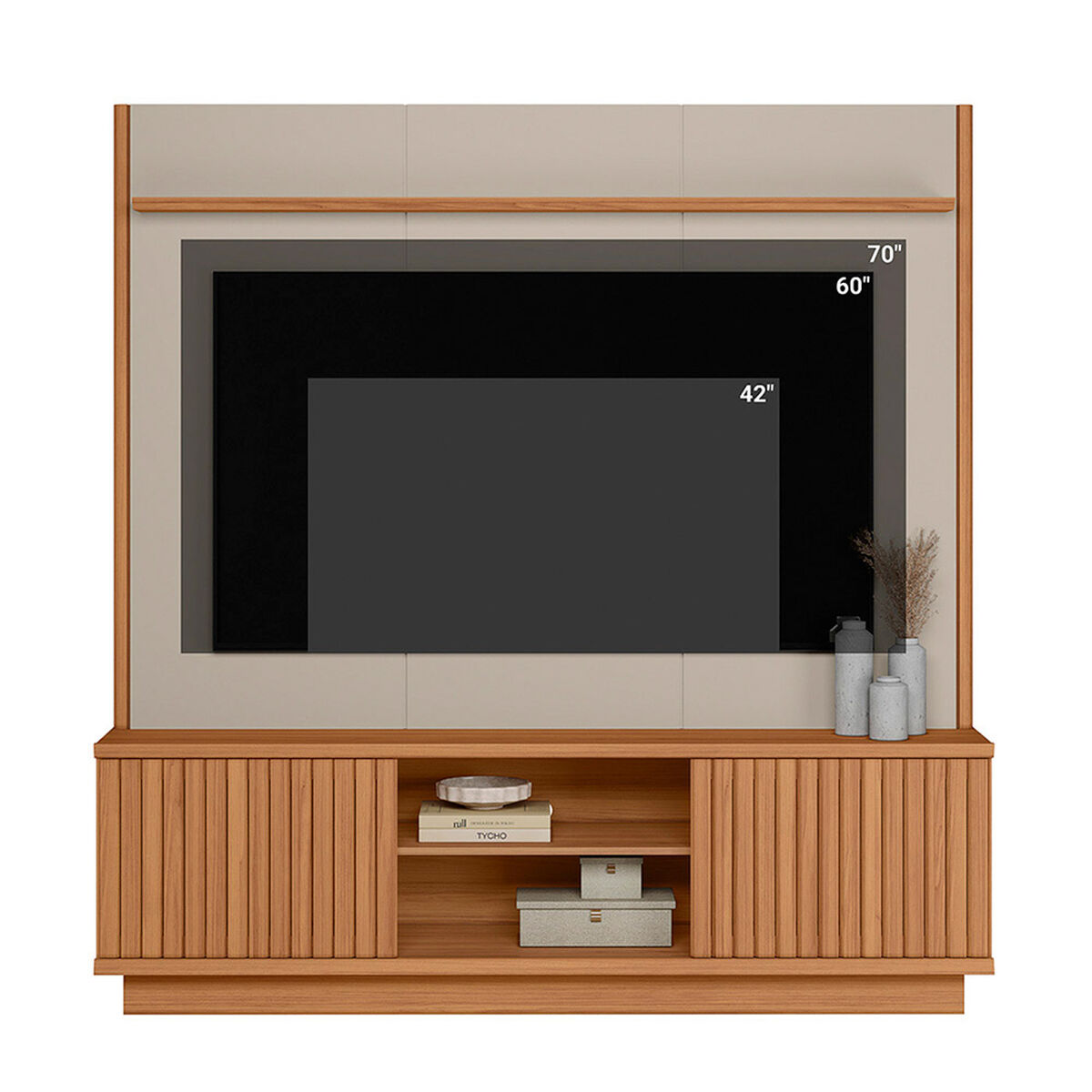 Home TV Di Poretti Design Ravenna Hasta 75" Caf&eacute; Claro