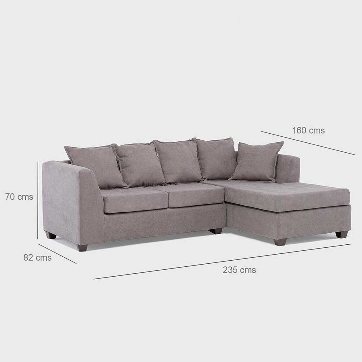 Seccional Kea Lara 3 Cuerpos  Gris Oscuro