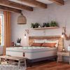 Cama Europea Flex Base Dividida 2 Plazas Maximo Cobre + Respaldo Design Grafito + 2 Veladores Rover