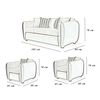 Juego de Living Elegant Detail Oklahoma Sof&aacute; 3 Cuerpos + Dos Sillones 1 Cuerpo Gris Plata