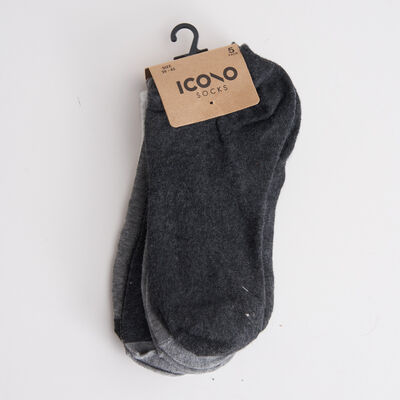 Imagen 1 del producto Pack 5 Calcetines Hombre Icono Gris