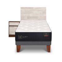 Cama Europea CIC 1,5 Plazas Premium + Respaldo + Velador Legno