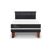 Cama Europea CIC 2 Plazas Ortopedic + Respaldo Dublin Negro