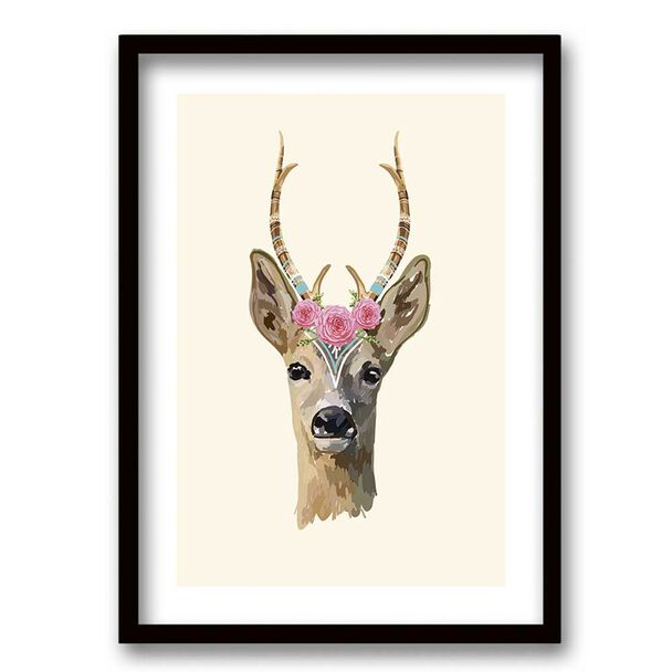 Cuadro Decorativo Retela Venado Acuarela 40 x 30 cm
