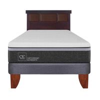 Cama Europea CIC 1,5 Plazas Ortopedic Advance + Respaldo New Dublin Chocolate