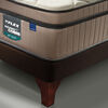 Cama Europea Flex Base Dividida 2 Plazas M&aacute;ximo Cobre  + Respaldo + 2 Veladores Colonia