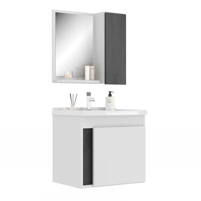 Imagen 1 del producto Combo Baño Vanitorio + Espejo Home Mobili Parati Blanco Gris