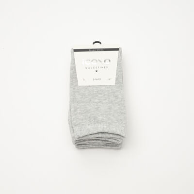 Imagen 1 del producto Pack 3 Calcetines Largo Mujer Icono Gris Melan