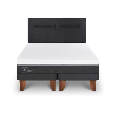 Imagen 1 del producto Cama Europea CIC Base Dividida King Ortopedic Advance + Respaldo Milan Negro