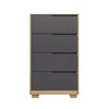 Cómoda Vekkahome Sole 4 Cajones Gris Café