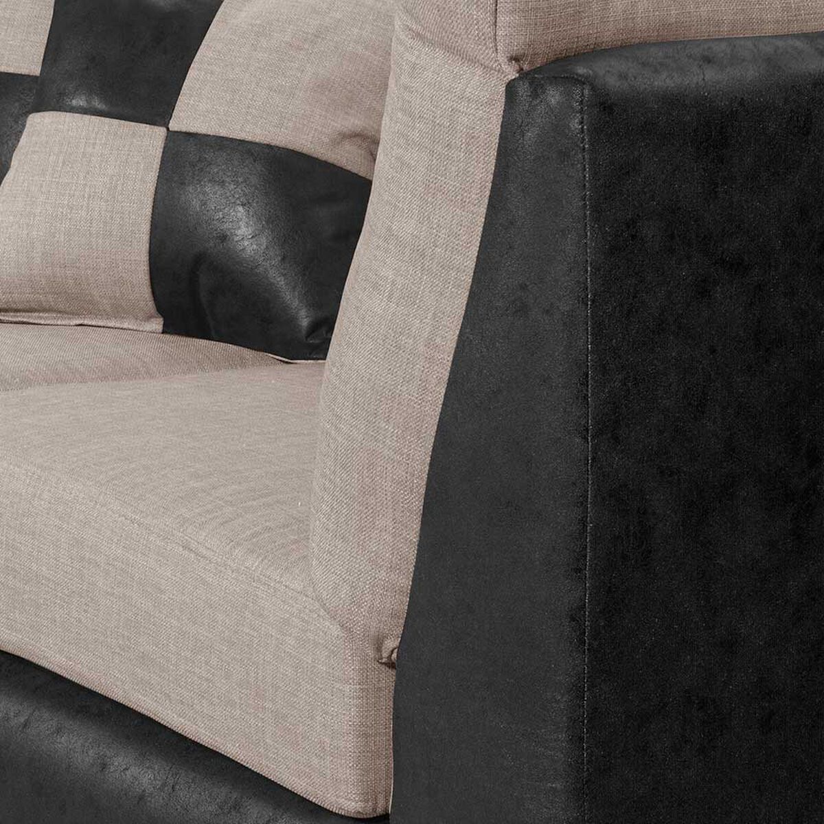 Seccional Black Factory Donato 3 Cuerpos Crema