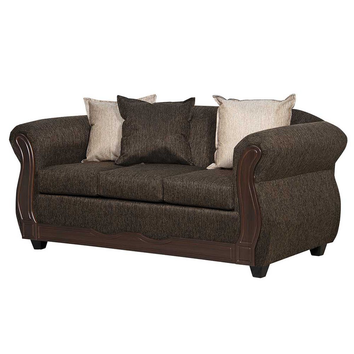 Juego de Living Black Factory Serrana Sofá 3 Cuerpos + Dos Sillones 1 Cuerpo Café