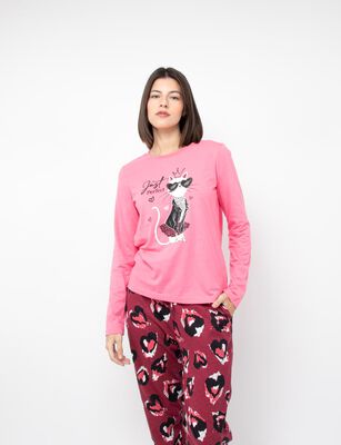 Imagen 1 del producto Pijama Mujer Icono Burdeo, Negro