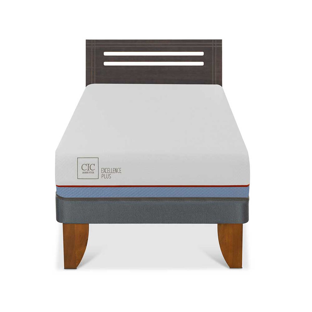 Cama Europea CIC 1,5 Plazas Excellence Plus + Respaldo Munich