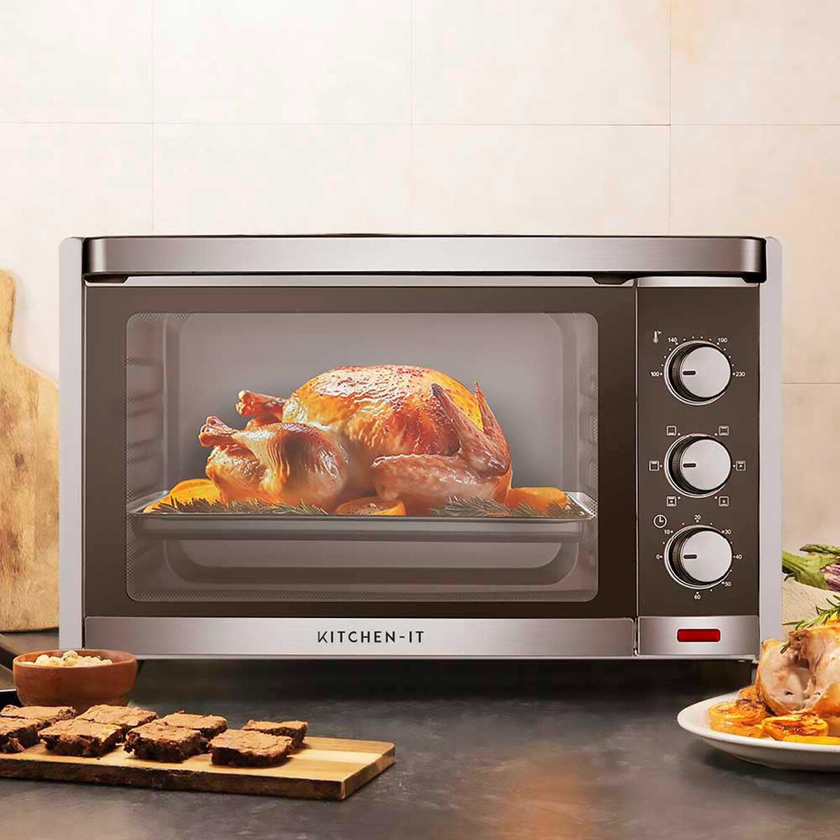 Horno El&eacute;ctrico Kitchen-It Silver Series 45 lts.