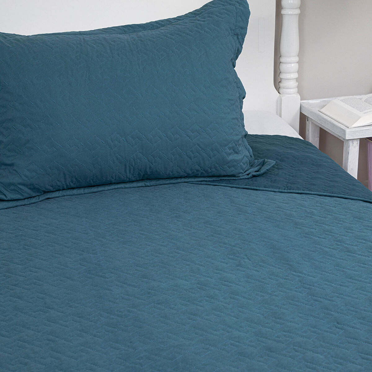 Quilt Doral 1,5 Plazas Azul Marino Velvety