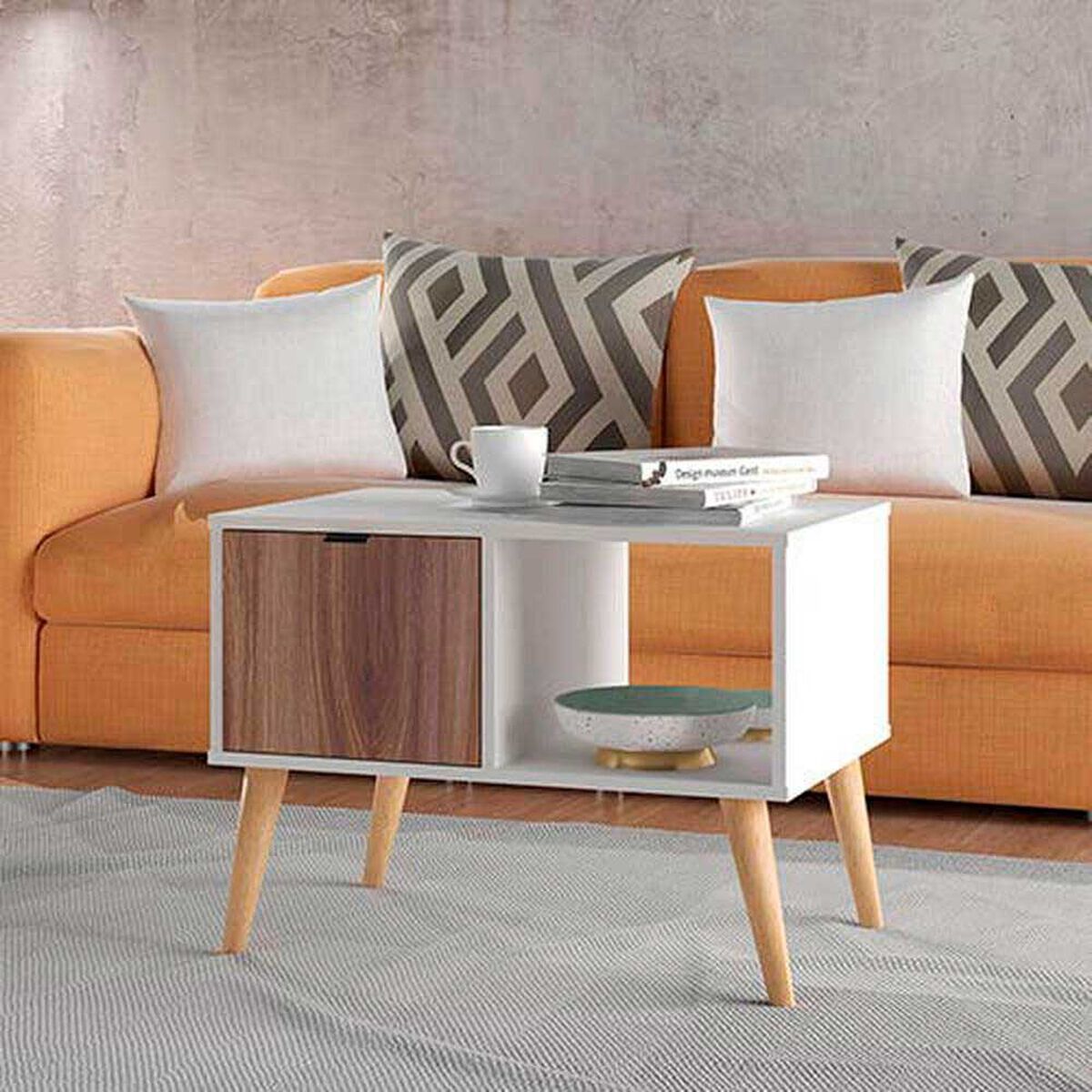 Mesa de Centro Home Mobili Jovi Blanco Caf&eacute;