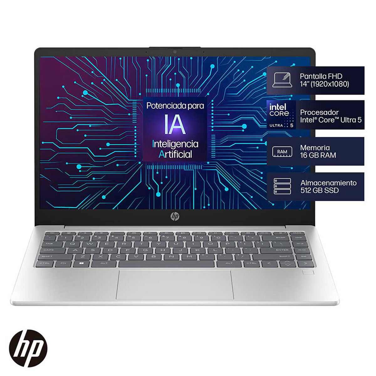 Notebook HP 14-ep1000la Intel Core Ultra 5 16GB 512GB SSD 14"