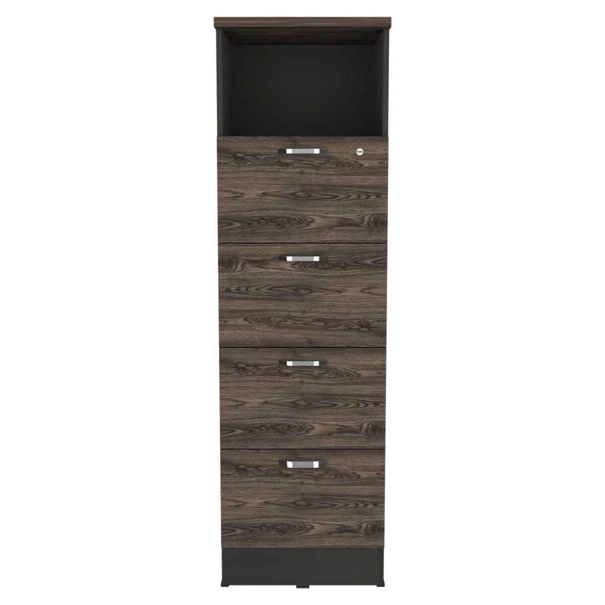 Mueble Archivador TuHome Home Office 4 Cajones Negro Soft Coñac