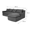 Sofá Seccional Derecho Innovamuebles Fontana Lino 4 Cuerpos Gris Perla