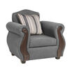 Juego de Living Innovamuebles New Bugambilia Sofá 3 Cuerpos + Dos Sillones 1 Cuerpo Gris Claro
