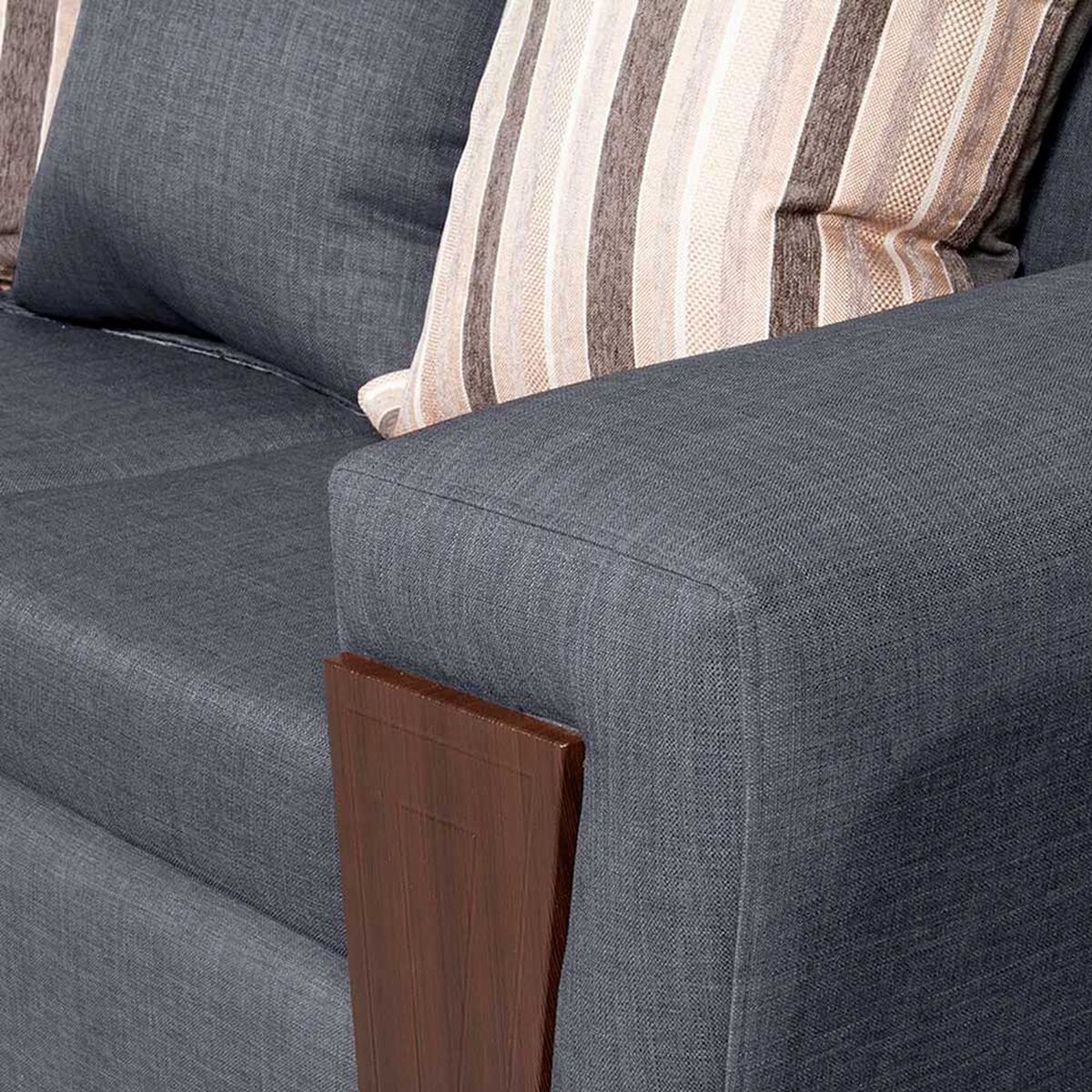 Juego de Living Ruzam Mobel Creta Sofá 3 Cuerpos + Dos Sillones 1 Cuerpo Lino Gris