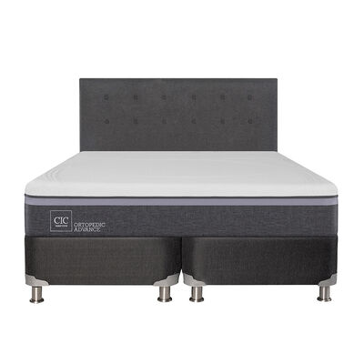 Imagen 1 del producto Box Spring CIC Base Dividida 2 Plazas Ortopedic Advance + Respaldo Eufrates