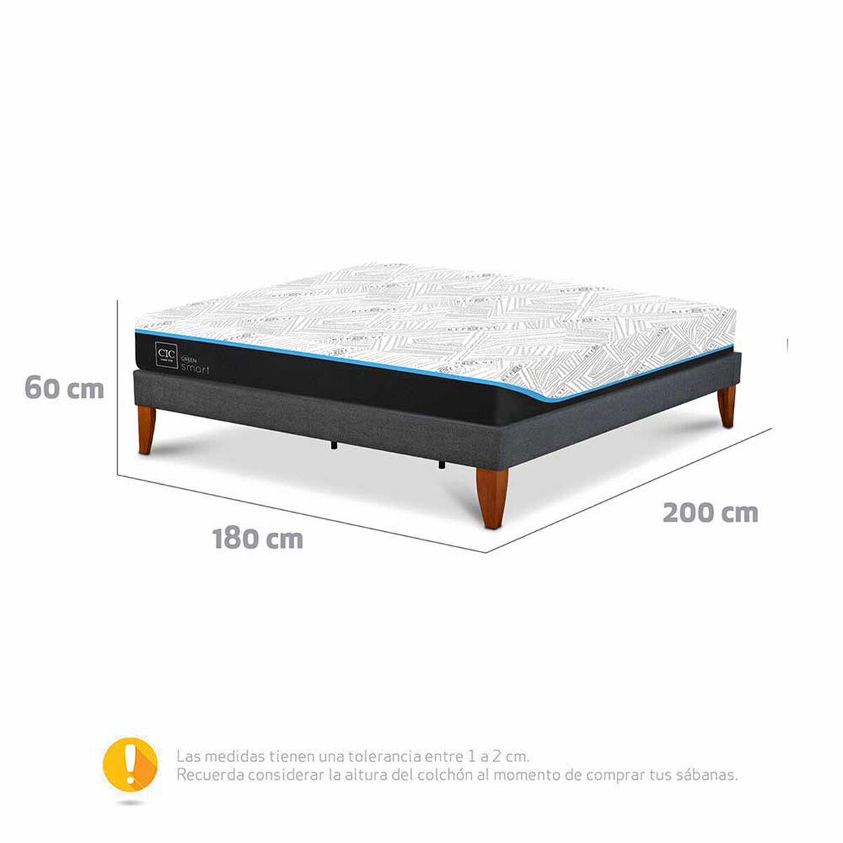 Cama Europea CIC Green Infinity King +