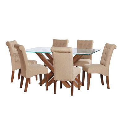 Juego de Comedor Latam Home Merida 6 Sillas Beige