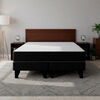 Combo Cama Europea Celta Base Dividida 2 Plazas C&aacute;diz + Respaldo + 2 Veladores Casanova 2 Plazas Nogal