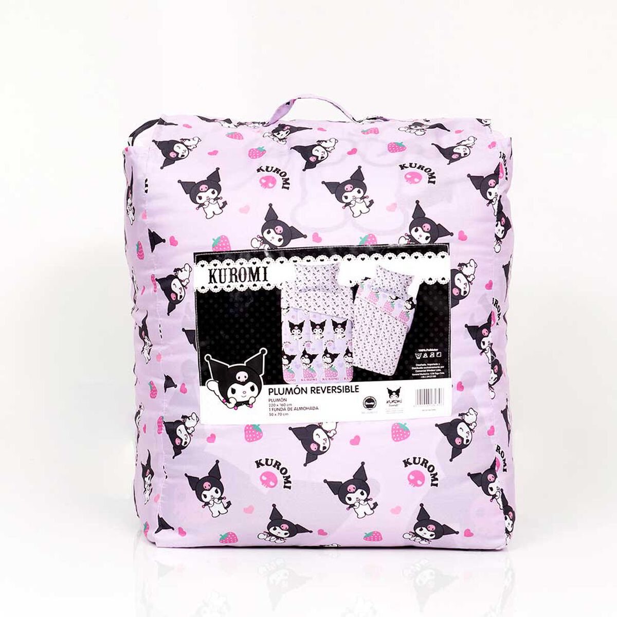 Plum&oacute;n Infantil Sanrio-Kuromi 1.5 Plazas Frutillas