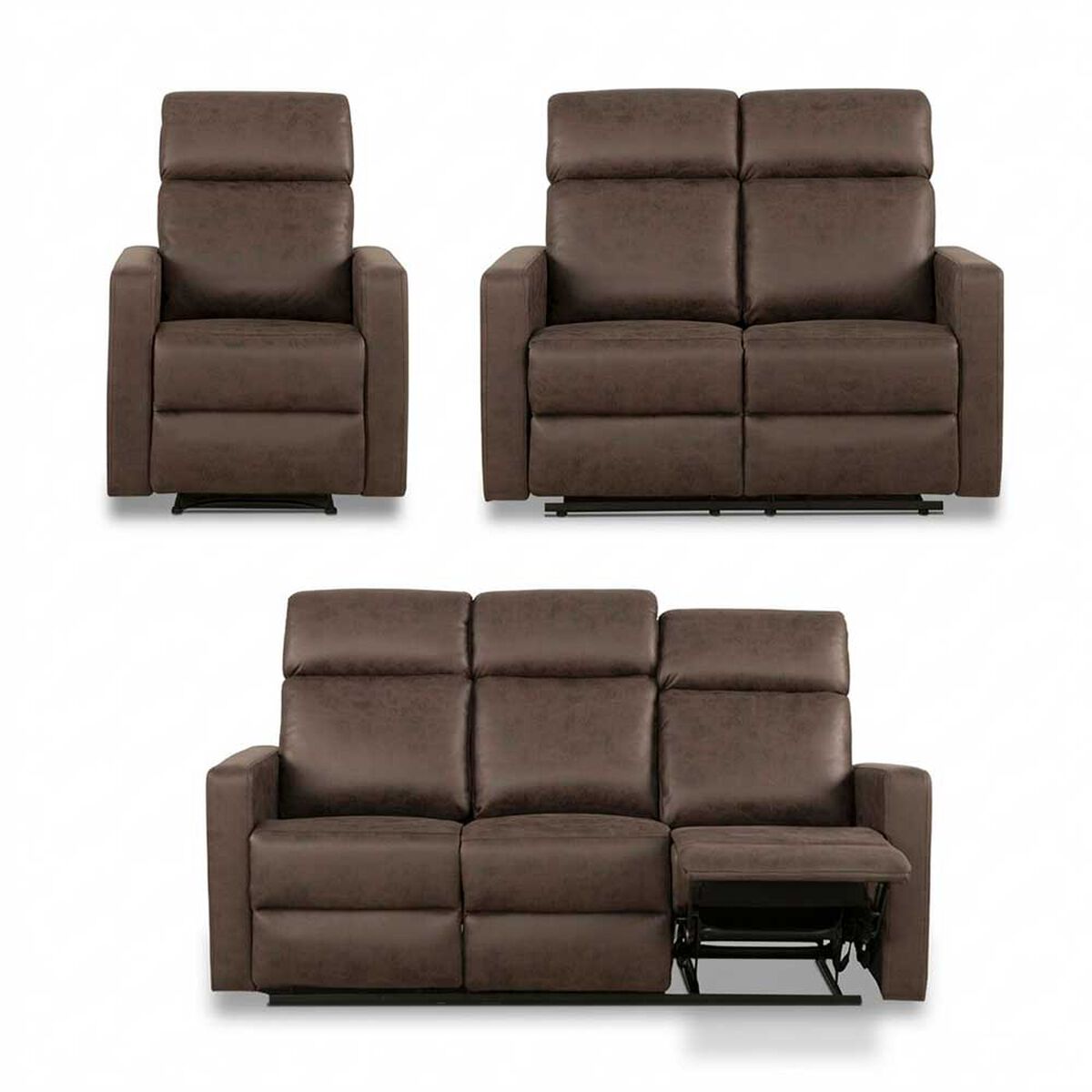 Juego de Living Reclinable CIC Asturias 3C+2C+1C Caf&eacute;