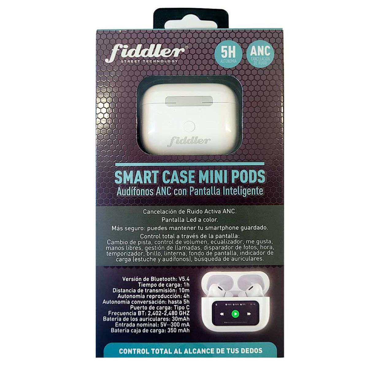 Audifono Fiddler Tws Con Pantalla Touch