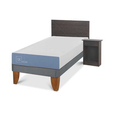 Imagen 2 del producto Cama Europea CIC 1 Plaza Excellence + Respaldo + Velador Villarrica