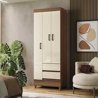 Clóset Casanova Fit 3 Puertas 2 Cajones Jequitiba Blanco