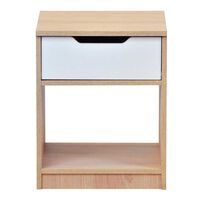 Velador Mobikit Misuri Carvalo-Blanco 1 Cajón