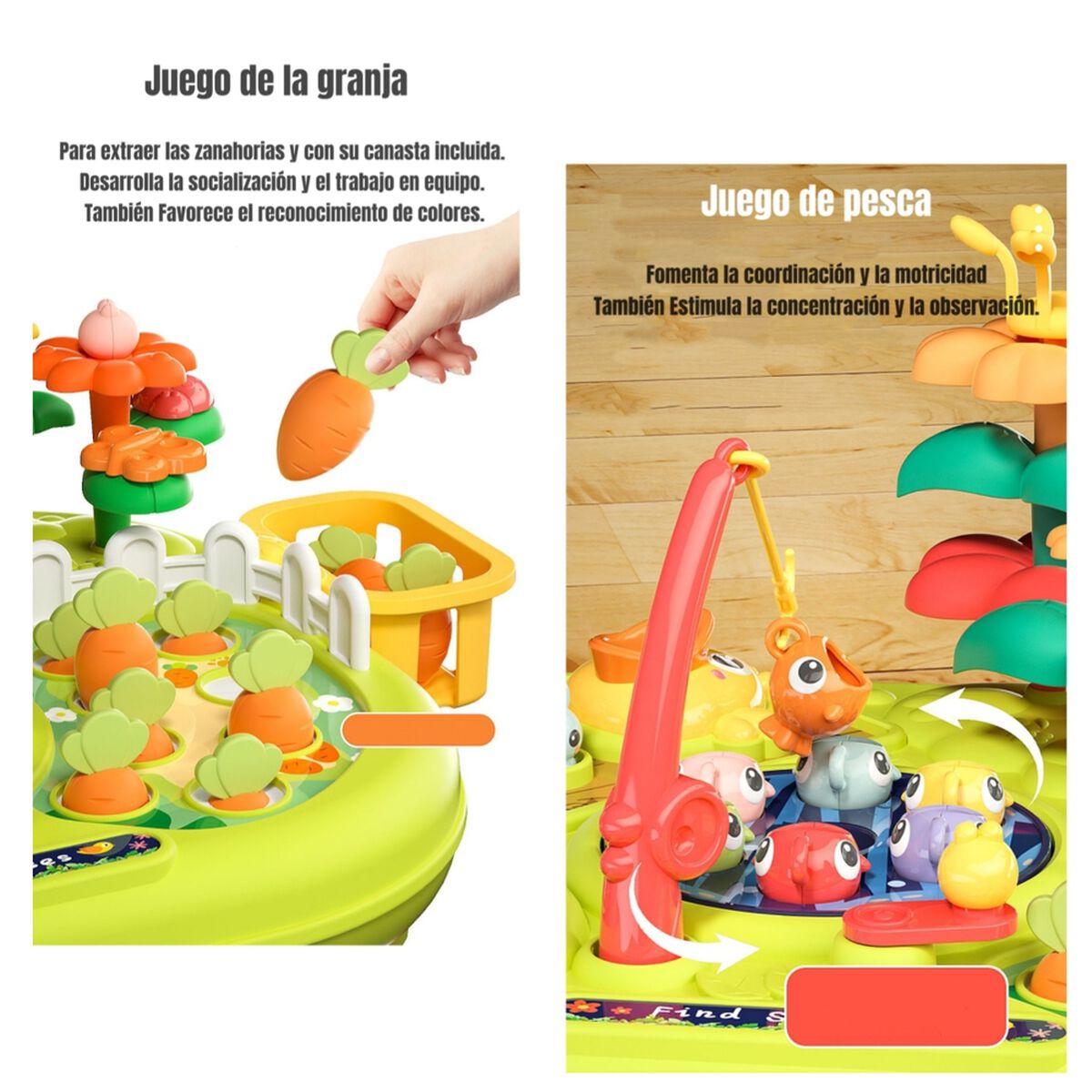 Mesa de Actividades Granja 42 x 48 cm Verde LuBabycas