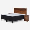 Cama Europea Rosen Base Dividida King Tempo + Respaldo + 2 Veladores Veneto