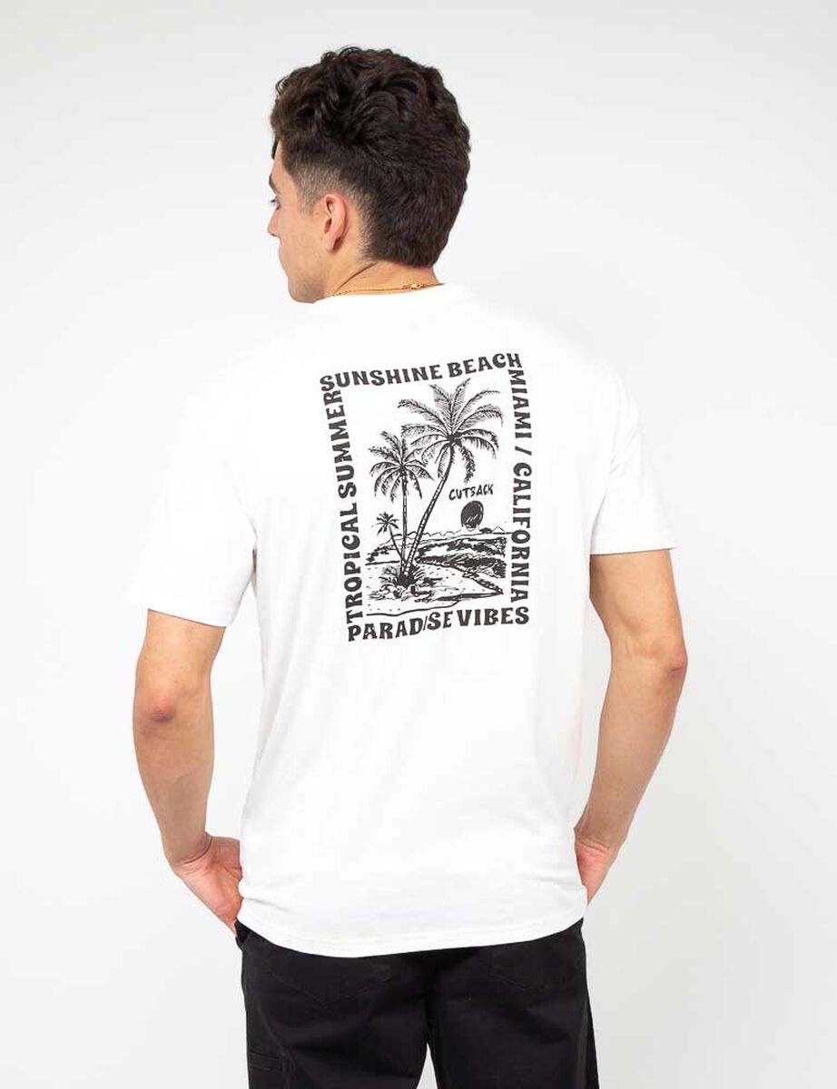 Polera Con Estampado Manga Corta Hombre Cutback