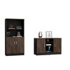 Combo Gabinete 2 Puertas + Biblioteca 2 Puertas TuHome Home Office Negro Soft-Co&ntilde;ac