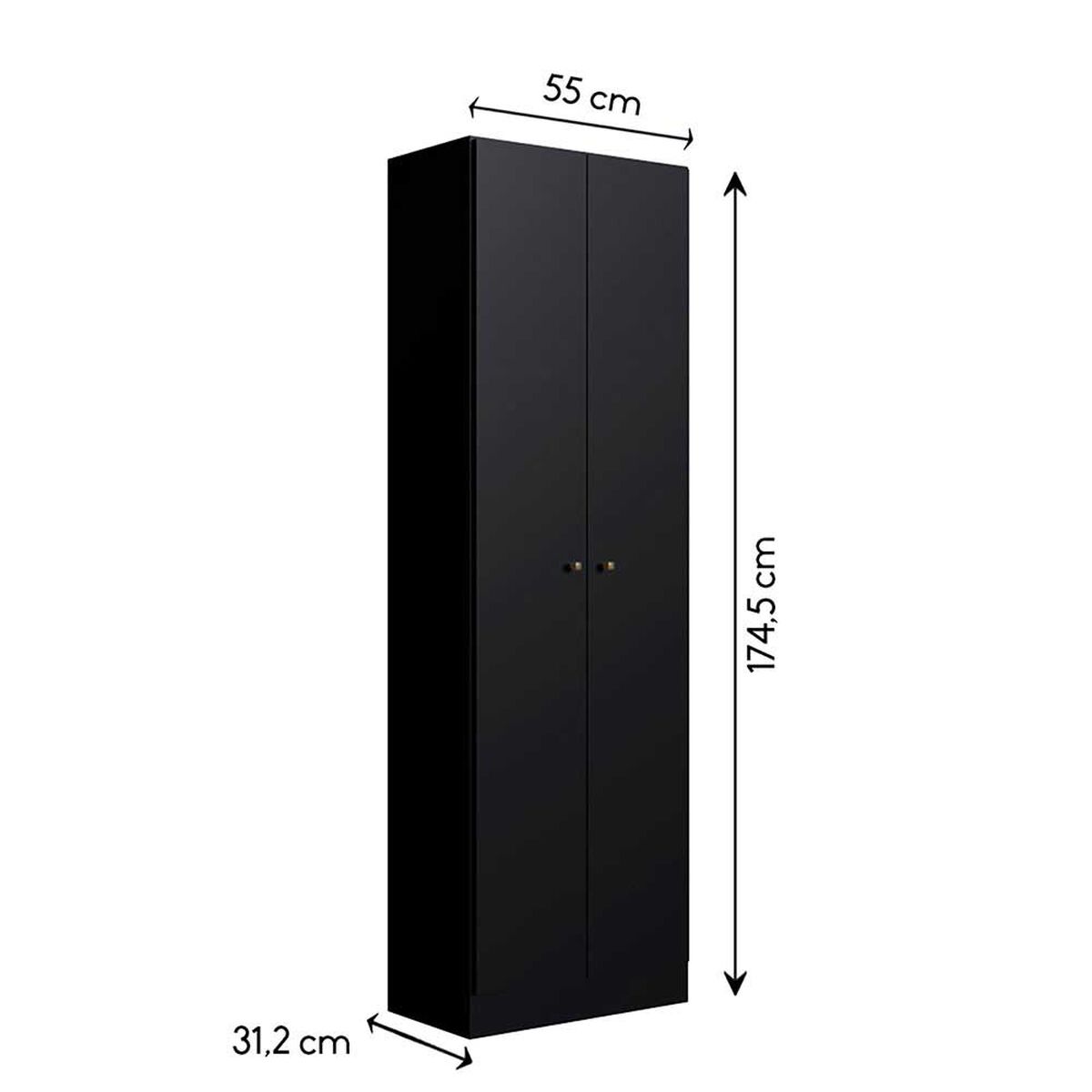 Closet Vekkahone Xangai 2 Puertas Negro