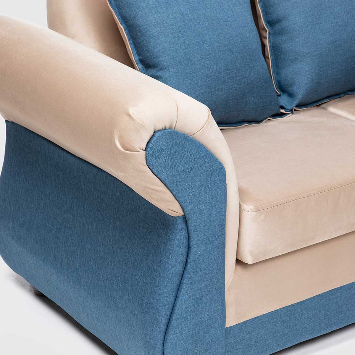 Sofá Seccional Almore New Irlanda 5 Cuerpos Beige Azul