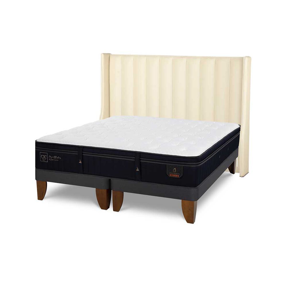 Cama Europea CIC Base Dividida S&uacute;per King S&uacute;per Permium + Respaldo Panaro
