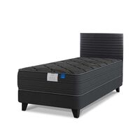 Cama Europea Flex 1,5 Plazas Black + Respaldo Modern