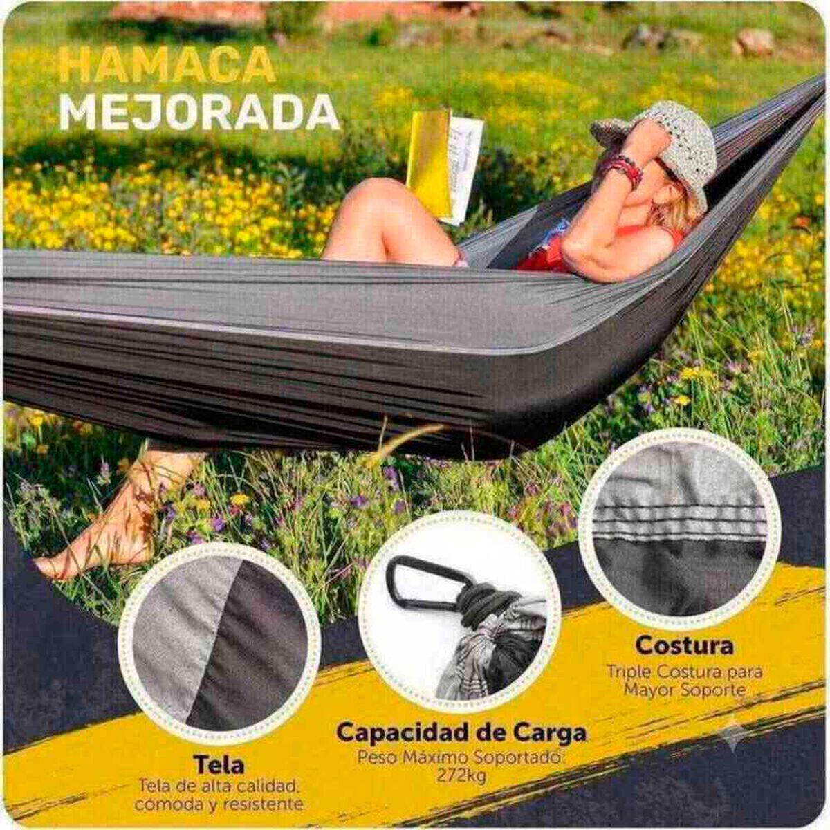 Hamaca Compacta Negra Pro Outdoor